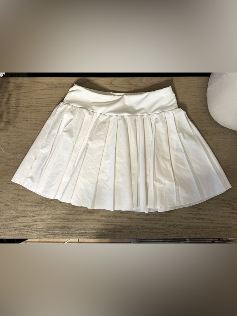 DSG White Pleated Mini Skirt